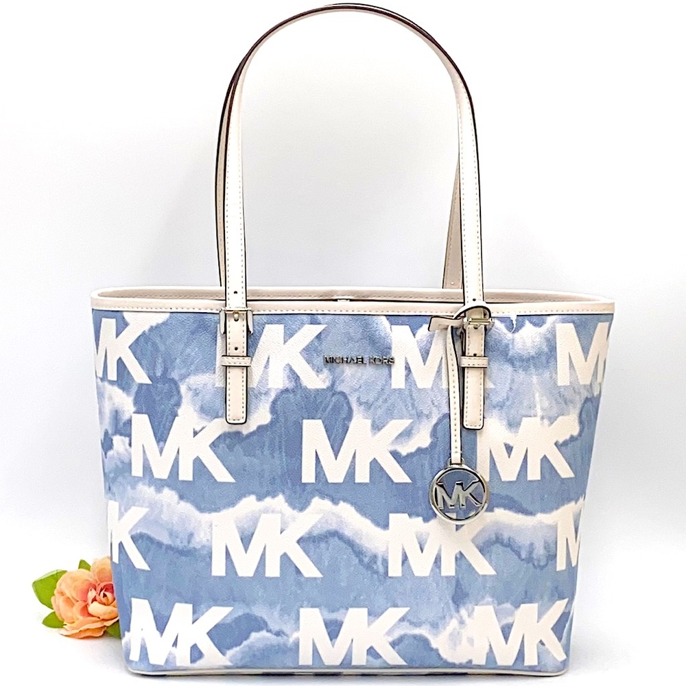 MICHAEL KORS MEDIUM SHIBORI PRINT LOGO TOTE BAG - Picture 1 of 16